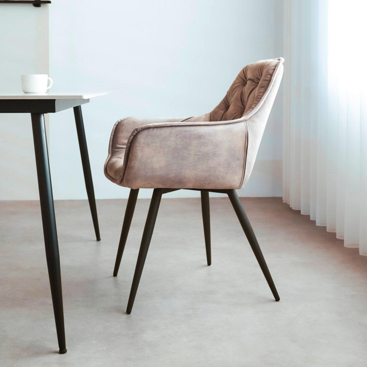 SADA ŽIDLÍ S PODRUČKAMI 2 kusy - šedá/černá, Moderní, kov/textil (54/86/53cm) - MID.YOU