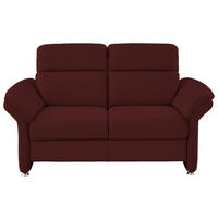 2-SITZER-SOFA in Echtleder Brombeere  - Brombeere/Alufarben, Konventionell, Leder/Metall (170/96/92cm) - Beldomo Premium