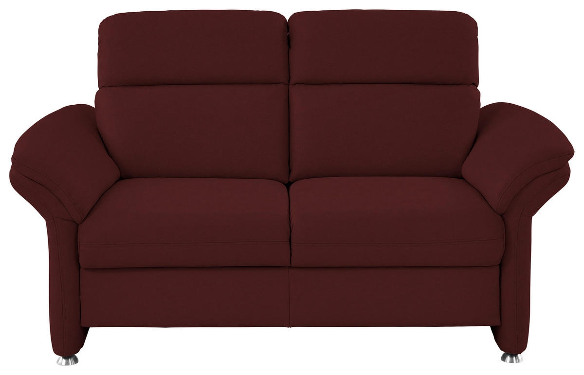 2-SITZER-SOFA in Echtleder Brombeere  - Brombeere/Alufarben, Konventionell, Leder/Metall (170/96/92cm) - Beldomo Premium