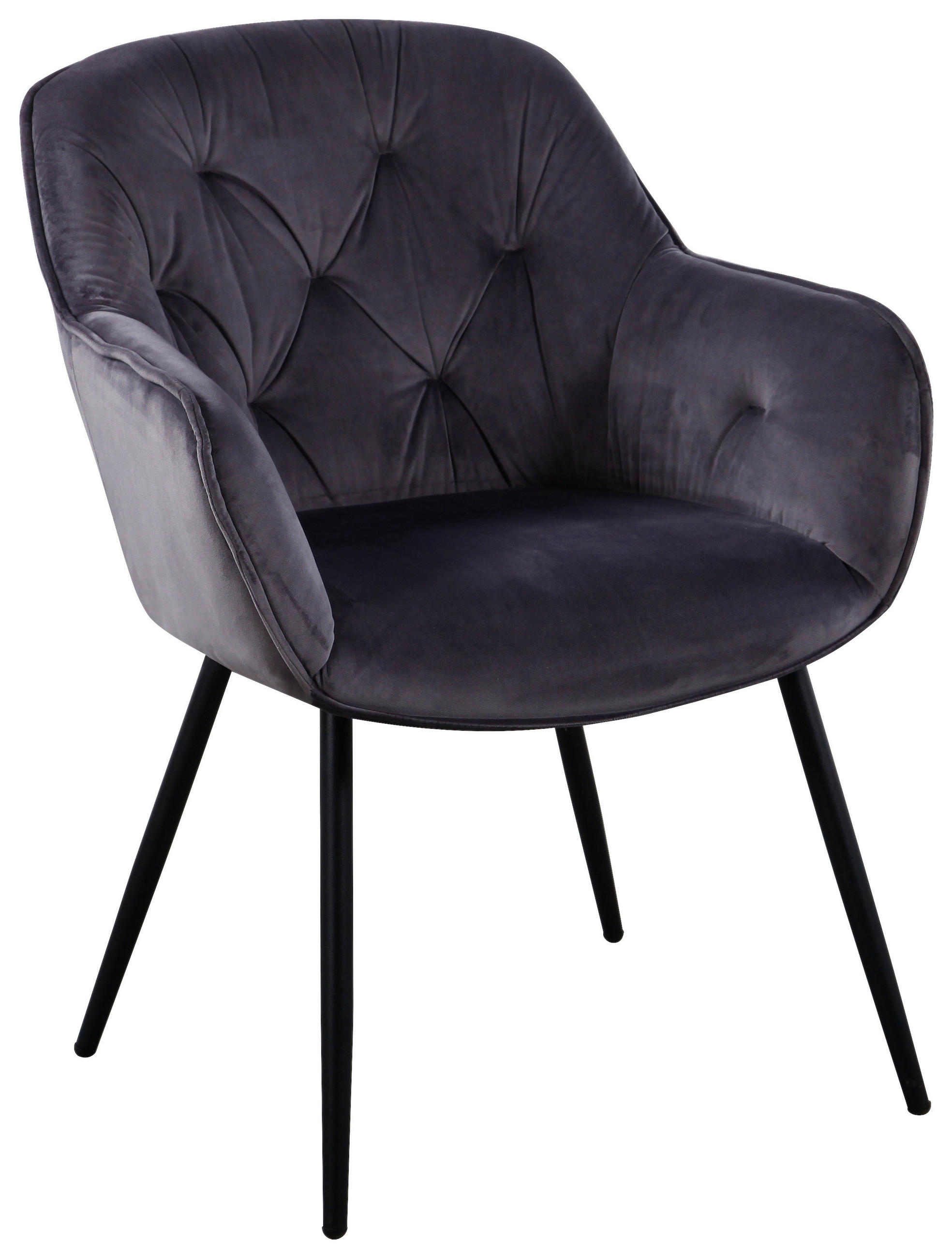 Scaun Cu Brațe din textil, metal, negru, gri