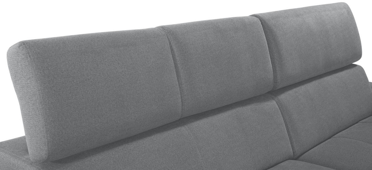 ECKSOFA in Velours Grau  - Silberfarben/Grau, Design, Holz/Textil (292/183cm) - Livetastic