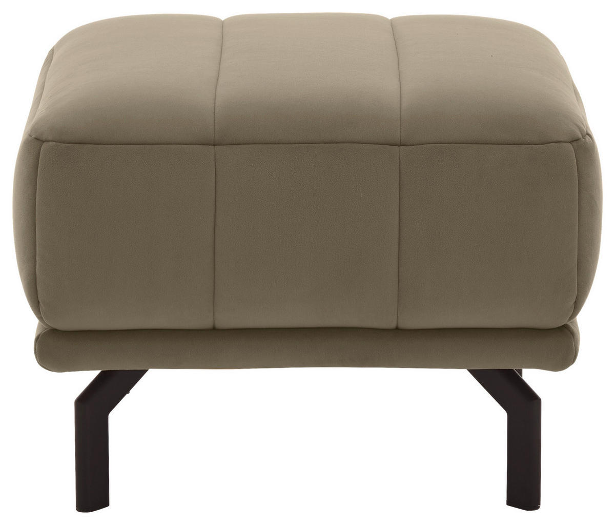 ECKSOFA in Velours Graubraun  - Graubraun/Schwarz, Design, Textil/Metall (195/293cm) - Beldomo Style