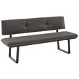 SITZBANK 180/86/60 cm  in Schwarz, Dunkelgrau  - Dunkelgrau/Schwarz, MODERN, Textil/Metall (180/86/60cm) - Cantus