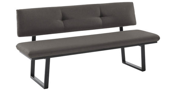 SITZBANK 180/86/60 cm in Schwarz, Dunkelgrau - Dunkelgrau/Schwarz, MODERN, Textil/Metall (180/86/60cm) - Cantus