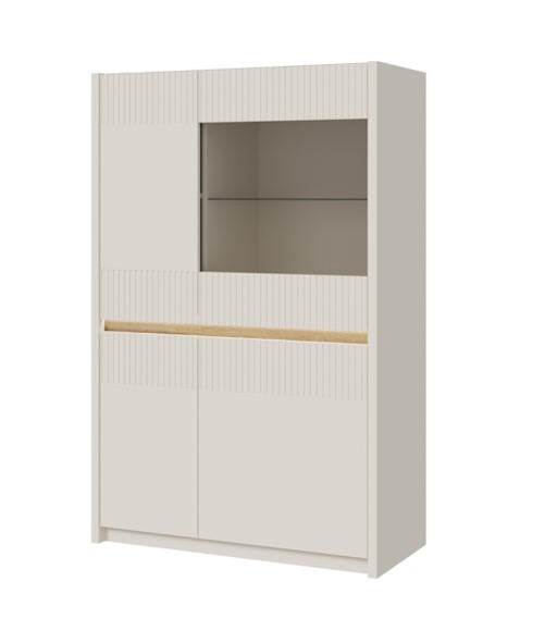 VYSOKÁ KOMODA, barvy dubu, pískové barvy, 95,3/146,7/41,5 cm - barvy dubu/pískové barvy, Design, kompozitní dřevo/plast (95,3/146,7/41,5cm) - Hom`in
