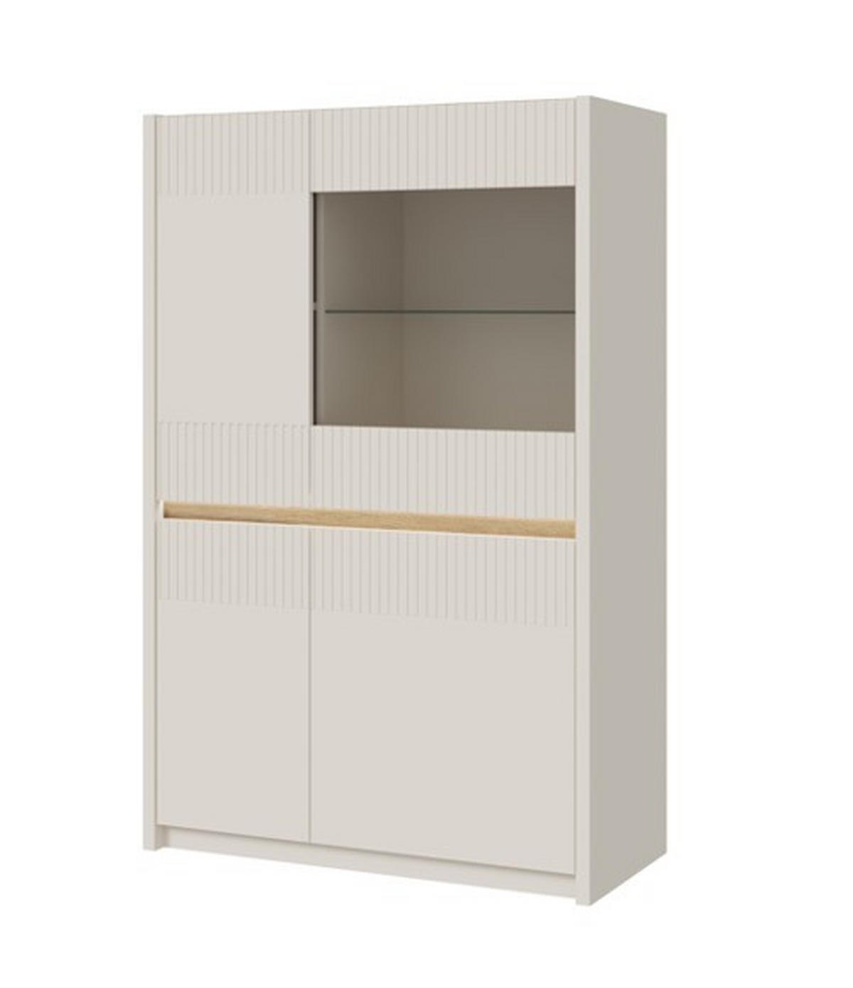 VYSOKÁ KOMODA, barvy dubu, pískové barvy, 95,3/146,7/41,5 cm - barvy dubu/pískové barvy, Design, kompozitní dřevo/plast (95,3/146,7/41,5cm) - Hom`in