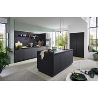 EINBAUKÜCHE P17  - Schwarz, Design, Holzwerkstoff - Dieter Knoll