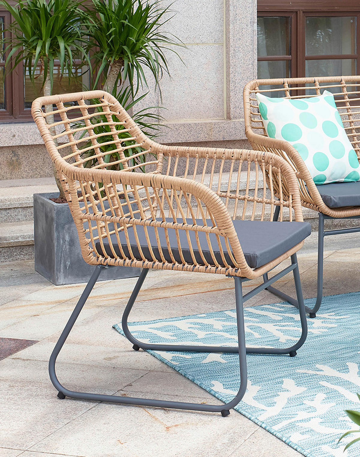 GARTENSET 4-teilig  - Klar/Schwarz, Design, Glas/Kunststoff - Livetastic