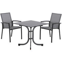 GARTENTISCHGRUPPE Aluminium, Stahl  - Anthrazit/Schwarz, KONVENTIONELL, Keramik/Kunststoff - Siena Garden