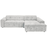 ECKSOFA in Flachgewebe Hellgrau  - Hellgrau/Schwarz, Konventionell, Kunststoff/Textil (292/189cm) - Carryhome