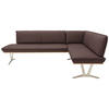 ECKBANK 237/162 cm  in Braun  - Edelstahlfarben/Beige, Design, Leder/Holz (237/162cm) - Ambiente