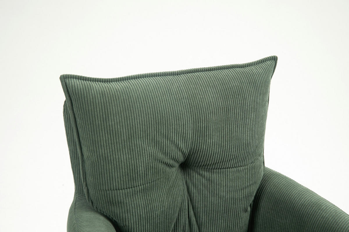 ARMLEHNSTUHL  in Eisen Cord  - Schwarz/Olivgrün, Design, Textil/Metall (60/95/67cm) - Novel