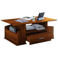 Couchtisch in Nussbaumfarbe in Holzwerkstoff 110/52/44 cm  - Silberfarben/Nussbaumfarben, Basics, Holzwerkstoff/Kunststoff (110/52/44cm) - MID.YOU