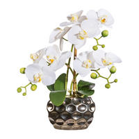 KUNSTPFLANZE Orchidee 30 cm  - Silberfarben/Weiß, Design, Kunststoff (30cm) - P & B