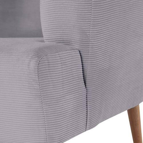 FÅTÖLJ i textil grå  - bokfärgad/grå, Design, trä/textil (85/71/80cm) - MID.YOU