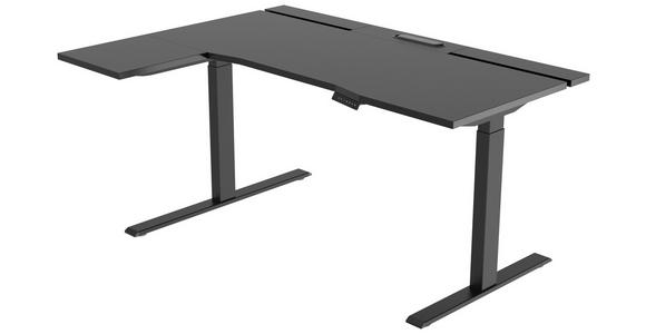 SCHREIBTISCH höhenverstellbar, Memoryschalter  - Schwarz, Design, Holzwerkstoff/Kunststoff (150/76/73-118cm) - Cantus