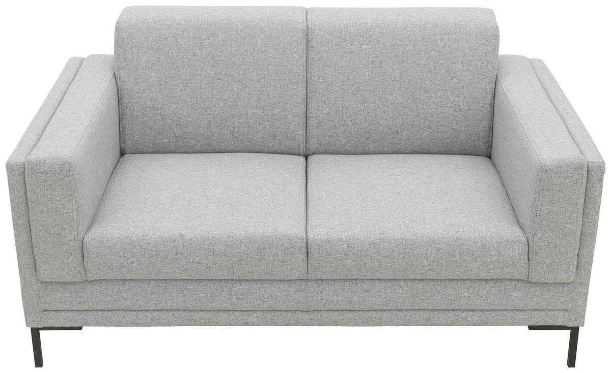 2-SITZER-SOFA Webstoff Silberfarben  - Silberfarben/Schwarz, Design, Textil/Metall (155/82/90cm) - LOOKS by W.Joop