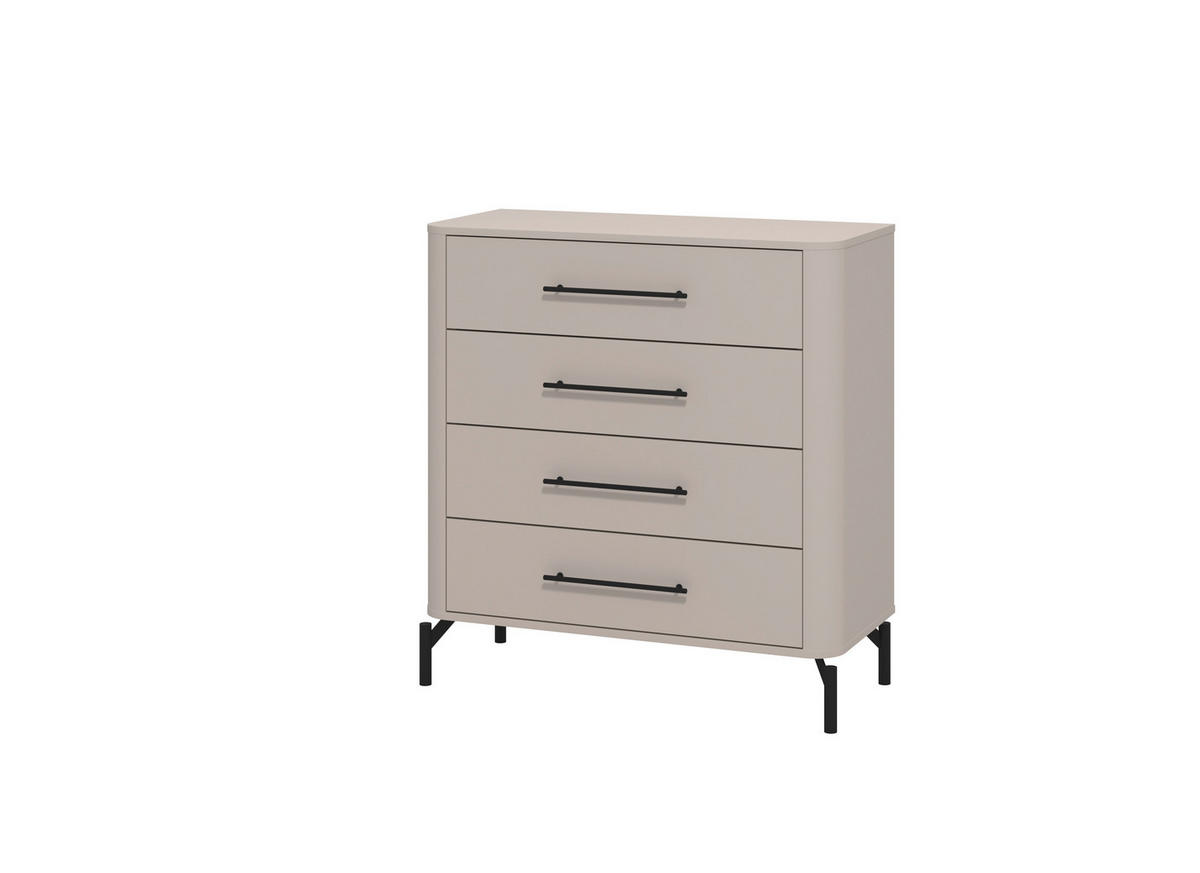 KOMÓD 90/94/40 cm  - fekete/kasmír, Basics, műanyag/faalapú anyag (90/94/40cm) - Carryhome