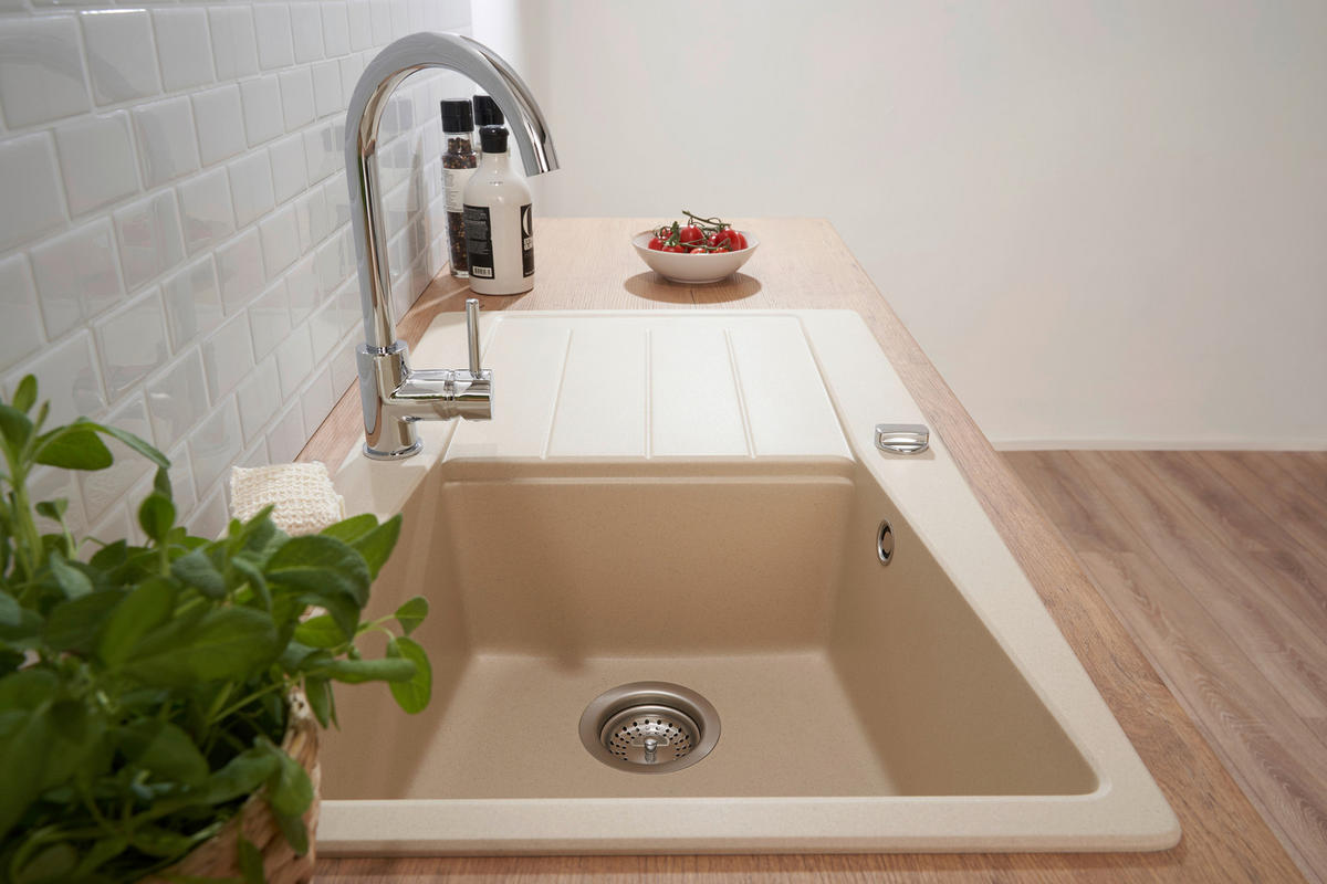 SPÜLE 1725SEATTLE86X50B  - Beige, Trend, Stein (86/20/50cm) - Respekta