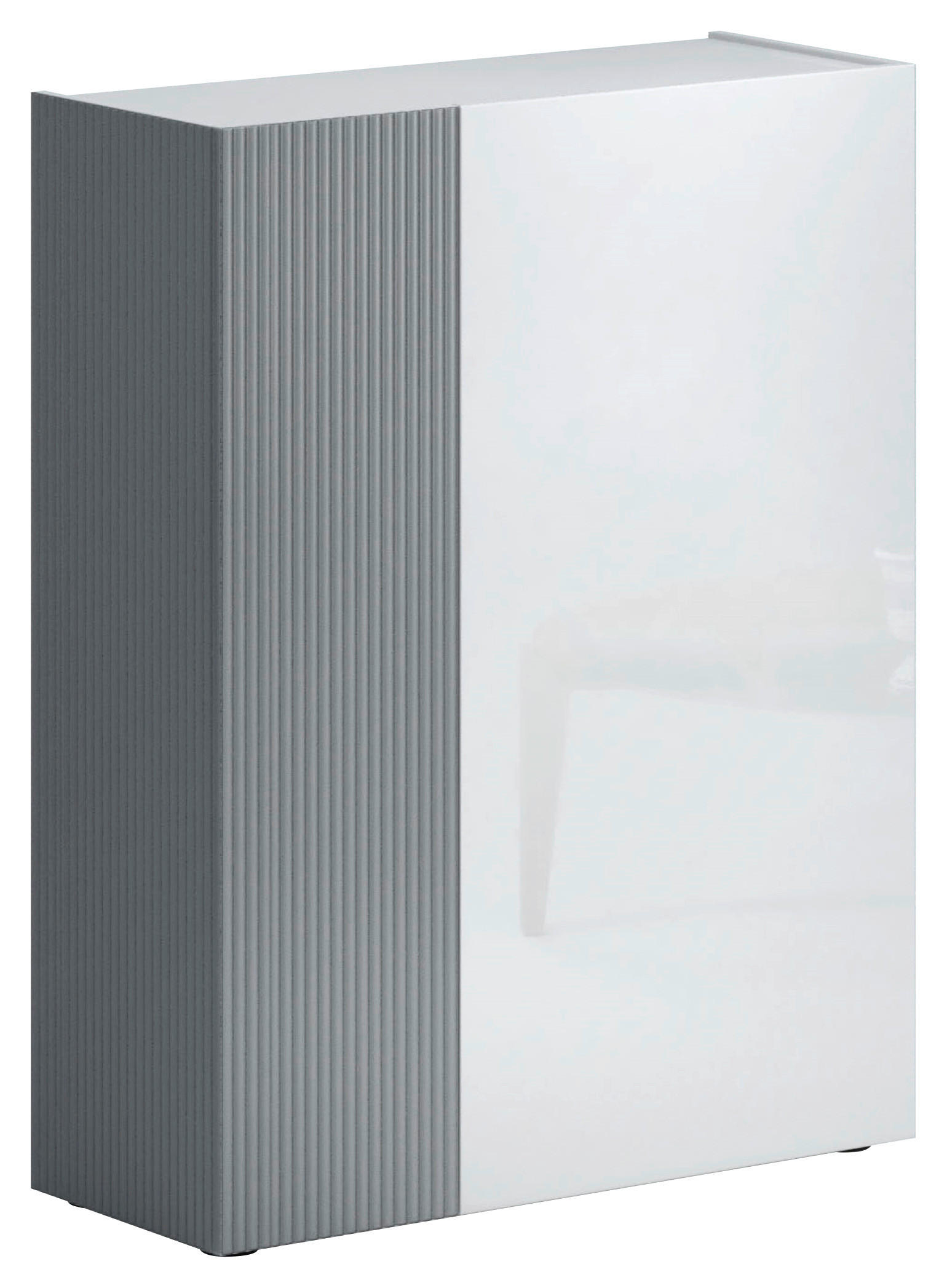 SCHUHSCHRANK Grau, Weiß  - Schwarz/Weiß, Design, Glas/Holzwerkstoff (87/113/34cm) - Voleo