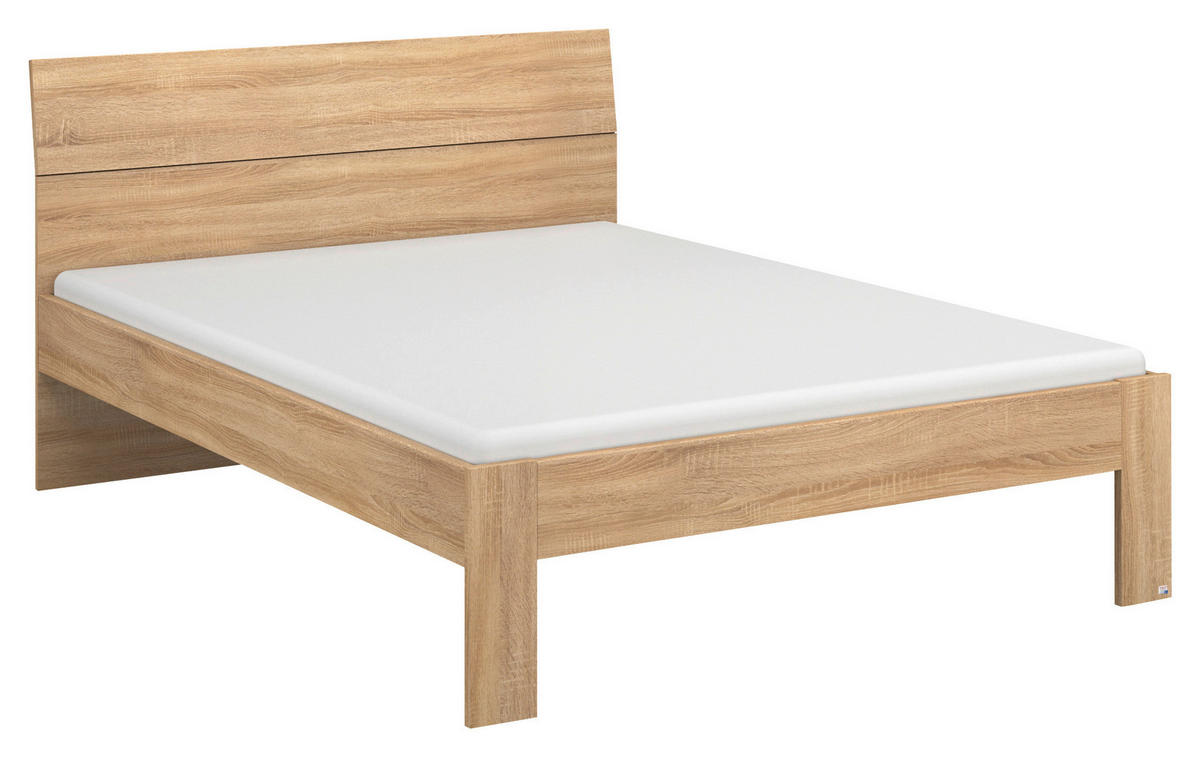 LIT 90/200 cm  chêne sonoma   - chêne sonoma, Basics, matériau de bois (90/200cm) - Xora