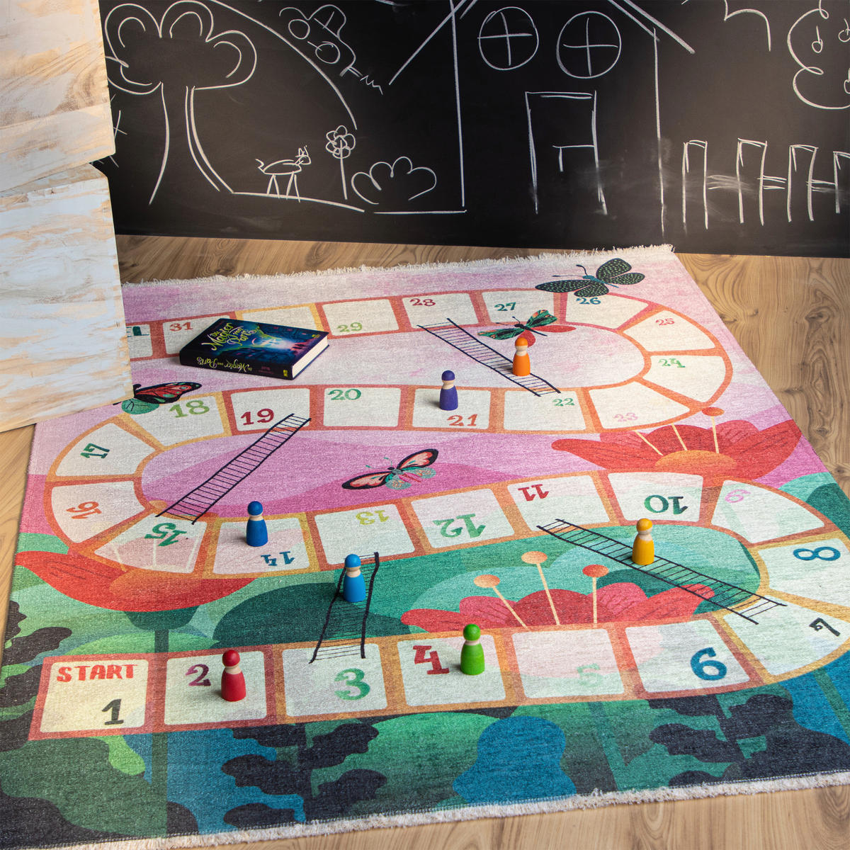 SPIELTEPPICH 115/170 cm  - Waldgrün/Pink, Trend, Textil (115/170cm) - Ben'n'jen