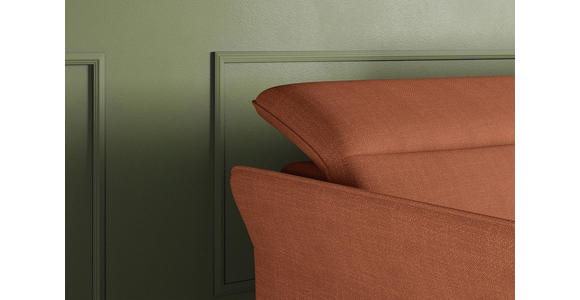 ECKSOFA Rostfarben Flachgewebe Rücken echt, Kopfteilverstellung, Sitztiefenverstellung  - Rostfarben/Schwarz, KONVENTIONELL, Textil/Metall (272/175cm) - Carryhome