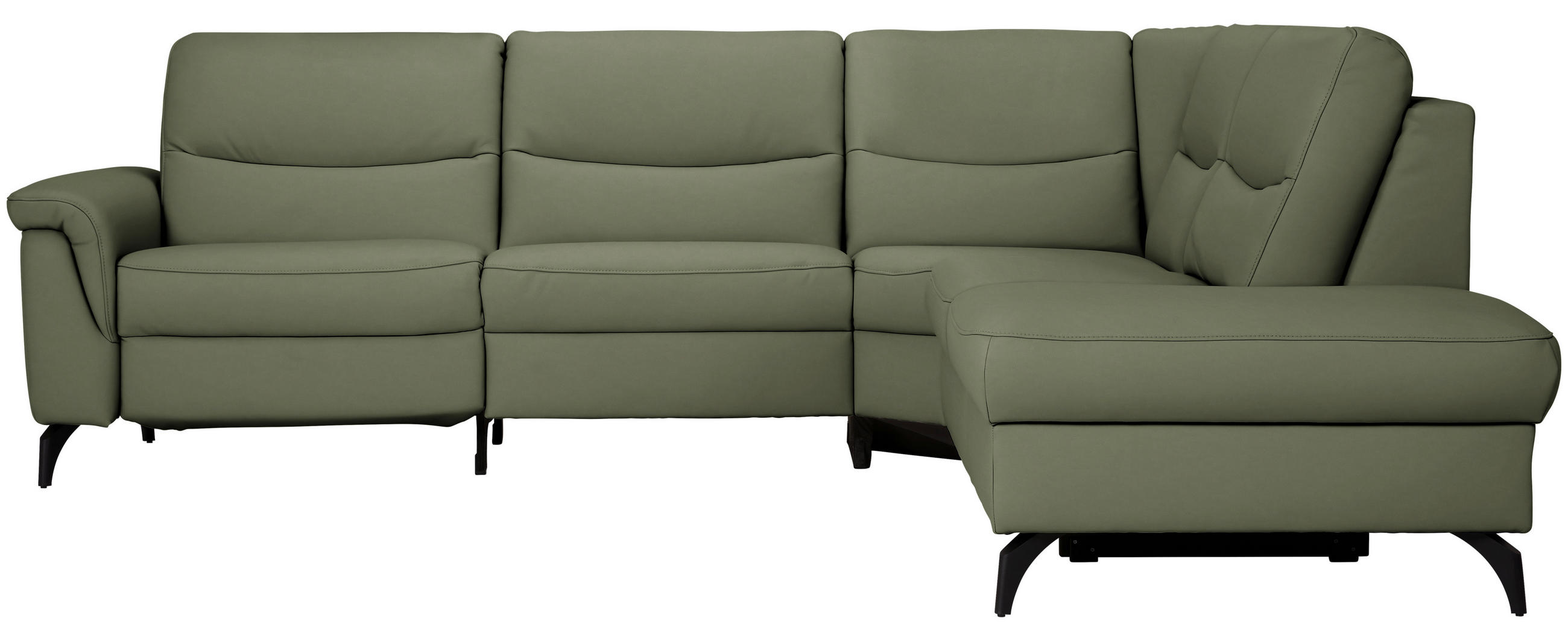 ECKSOFA in Echtleder Grün  280/249 cm  - Anthrazit/Grün, Design, Leder/Metall (280/249cm) - Himolla Komfortklass