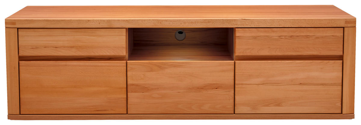 LOWBOARD  in 194/58/50 cm  - Kernbuche/Grau, KONVENTIONELL, Holz/Holzwerkstoff (194/58/50cm) - Voleo
