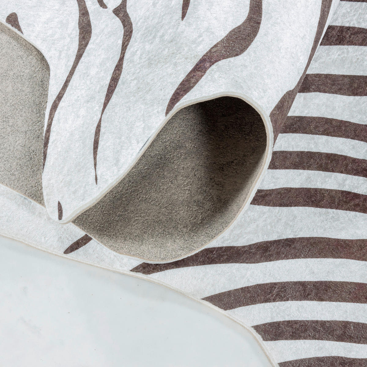 KONSTFÄLL 150/200 cm Etosha  - vit/brun, Design, läder/textil (150/200cm) - Novel