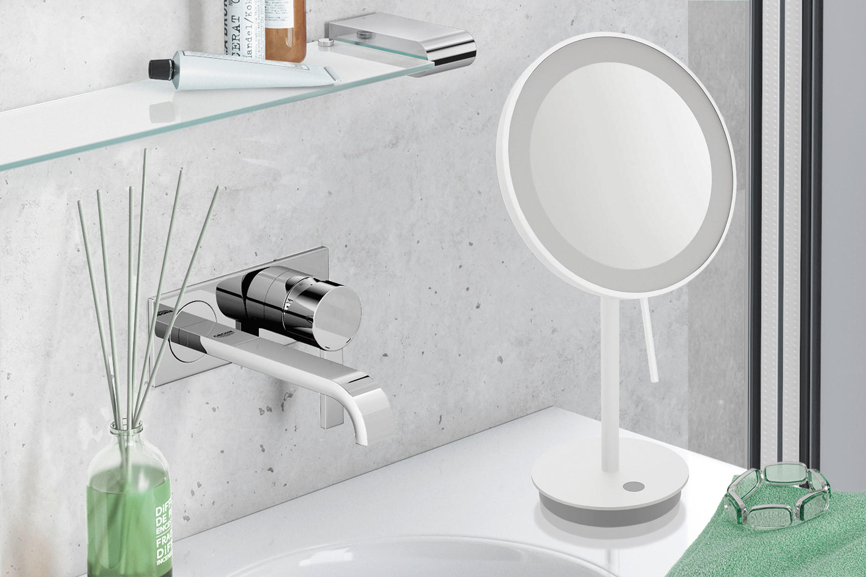 BADEZIMMERSPIEGEL  - Weiß, Basics, Glas/Metall (20/37cm) - Zack