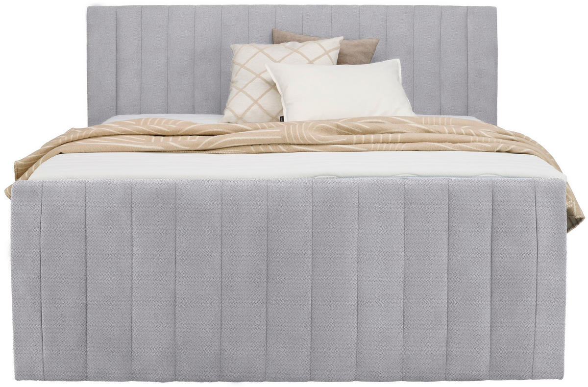 BOXSPRINGBETT 180/200 cm  in Grau  - Schwarz/Grau, Konventionell, Kunststoff/Textil (180/200cm) - Carryhome