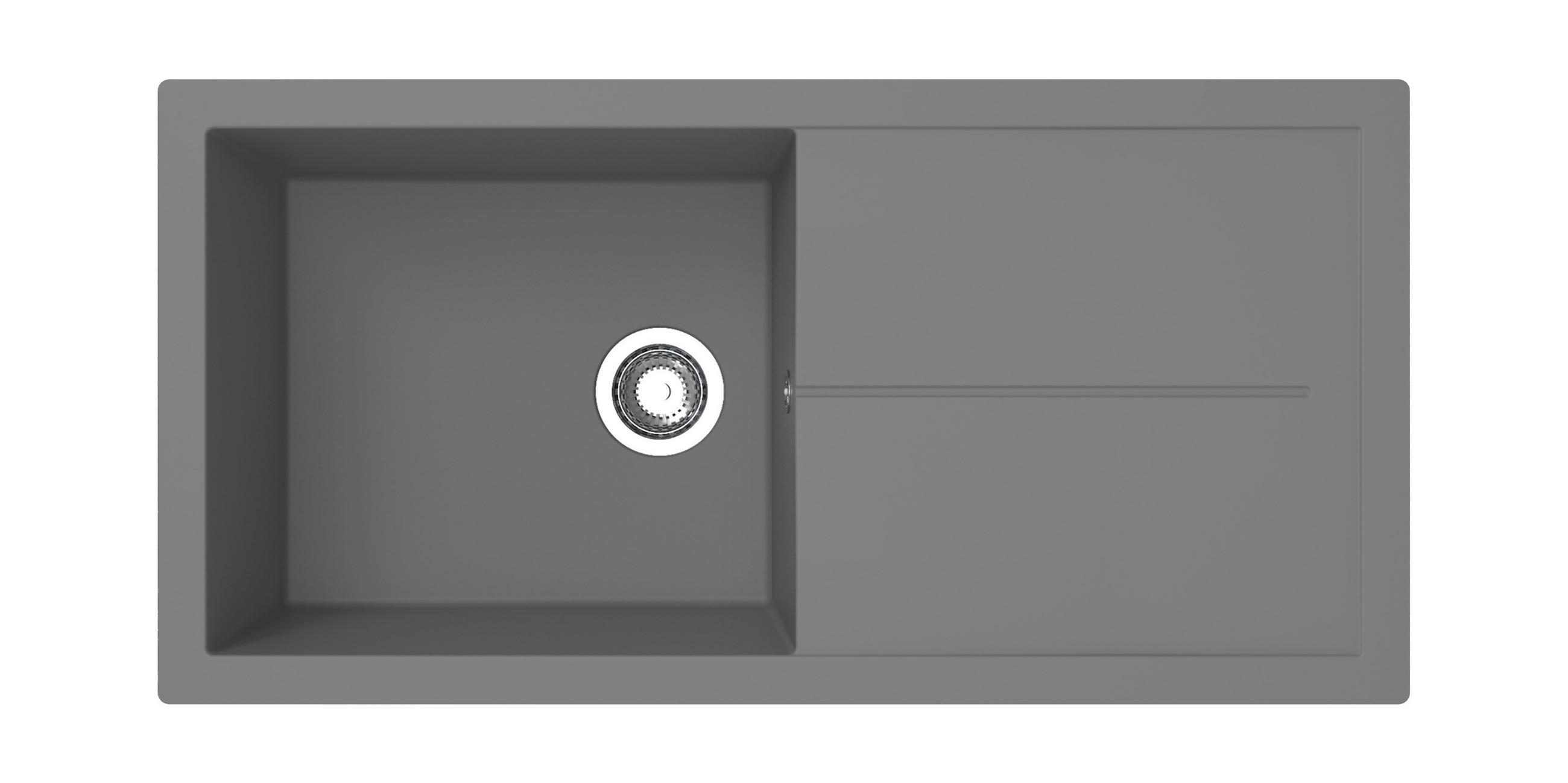 SPÜLE 17501001000500701-83  - Grau, Basics, Glas/Kunststoff (100/21,4/50cm) - Respekta