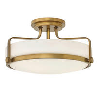 DECKENLEUCHTE Harper 45.6/25.3 cm  - Messingfarben, Natur, Glas/Metall (45.6/25.3cm) - Elstead Lighting