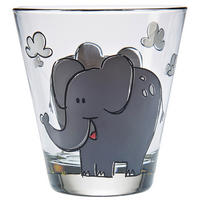 DĚTSKÁ SKLENICE - šedá/průhledné, Trend, sklo (215ml) - Leonardo