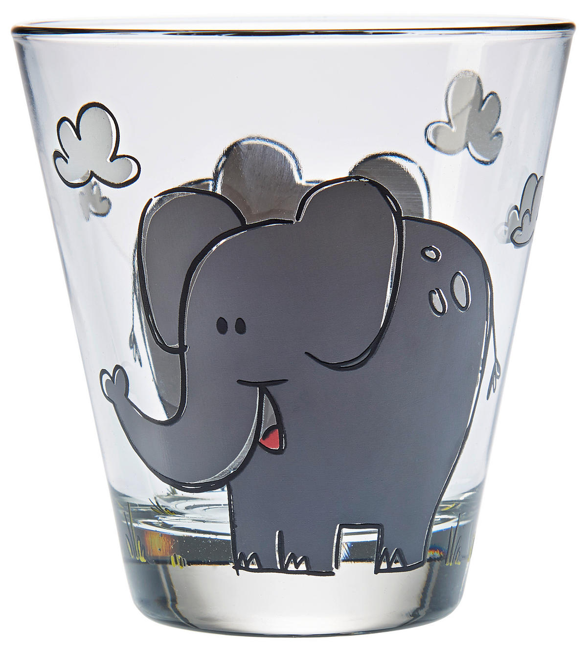 DĚTSKÁ SKLENICE - šedá/průhledné, Trend, sklo (215ml) - Leonardo