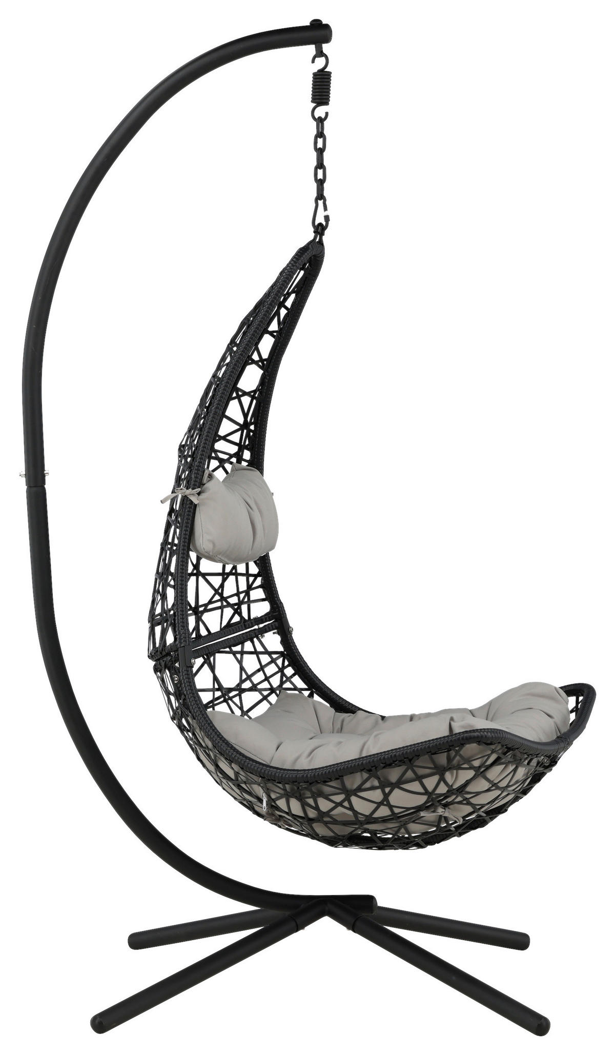 HÄNGFÅTÖLJ   132/205/130 cm  - grå/svart, Klassisk, plast (132/205/130cm) - Gardenson