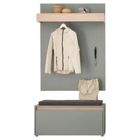 GARDEROBE 3-teilig  in 100/200/40 cm  - Eichefarben/Salbeigrün, Design, Holzwerkstoff/Textil (100/200/40cm) - Modante