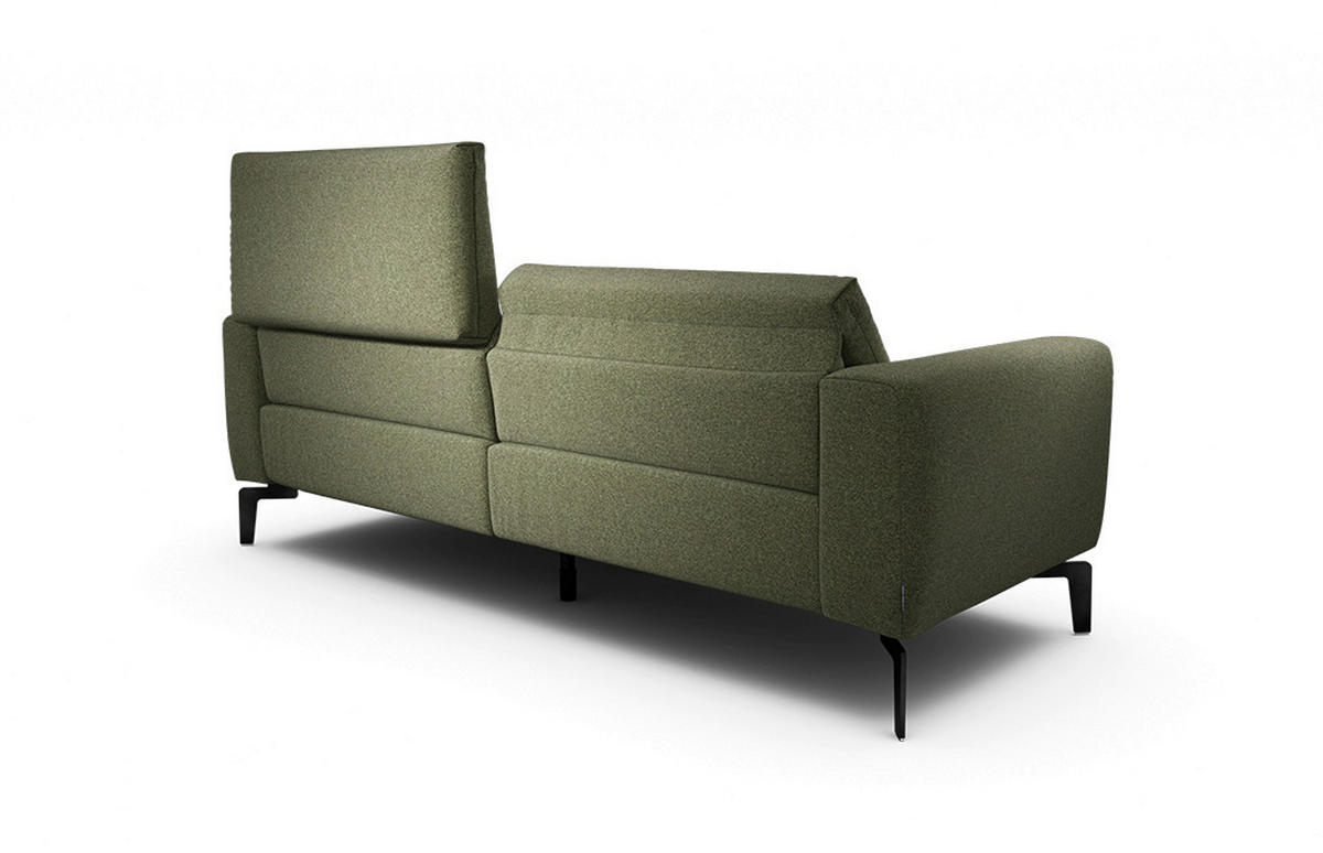 2,5-Sitzer inkl. Hocker Chenille Waldgrün  - Waldgrün/Schwarz, Design, Textil/Metall (220/86/86-94cm) - SENSOO