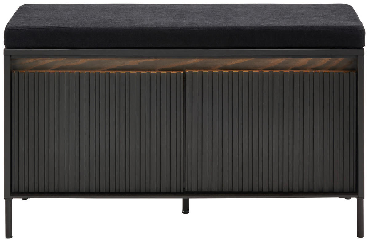 GARDEROBENBANK Garderobe  in 92/54/40 cm  - Schwarz, Design, Textil/Metall (92/54/40cm) - Hom`in