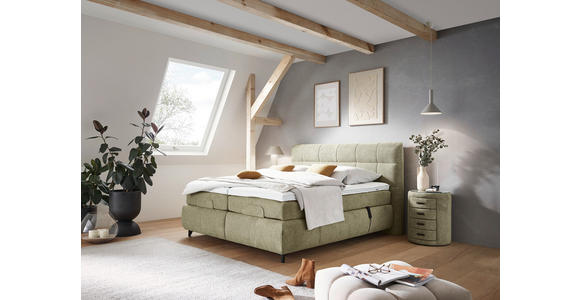 BOXSPRINGBETT 200/200 cm in Hellgrün - Schwarz/Hellgrün, KONVENTIONELL, Textil/Metall (200/200cm) - Dieter Knoll