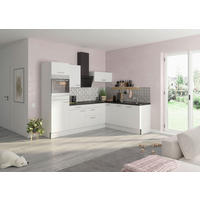 ECKKÜCHE 270/200 cm  in Weiß  - Edelstahlfarben/Anthrazit, Basics, Holzwerkstoff/Metall (270/200cm) - Optifit