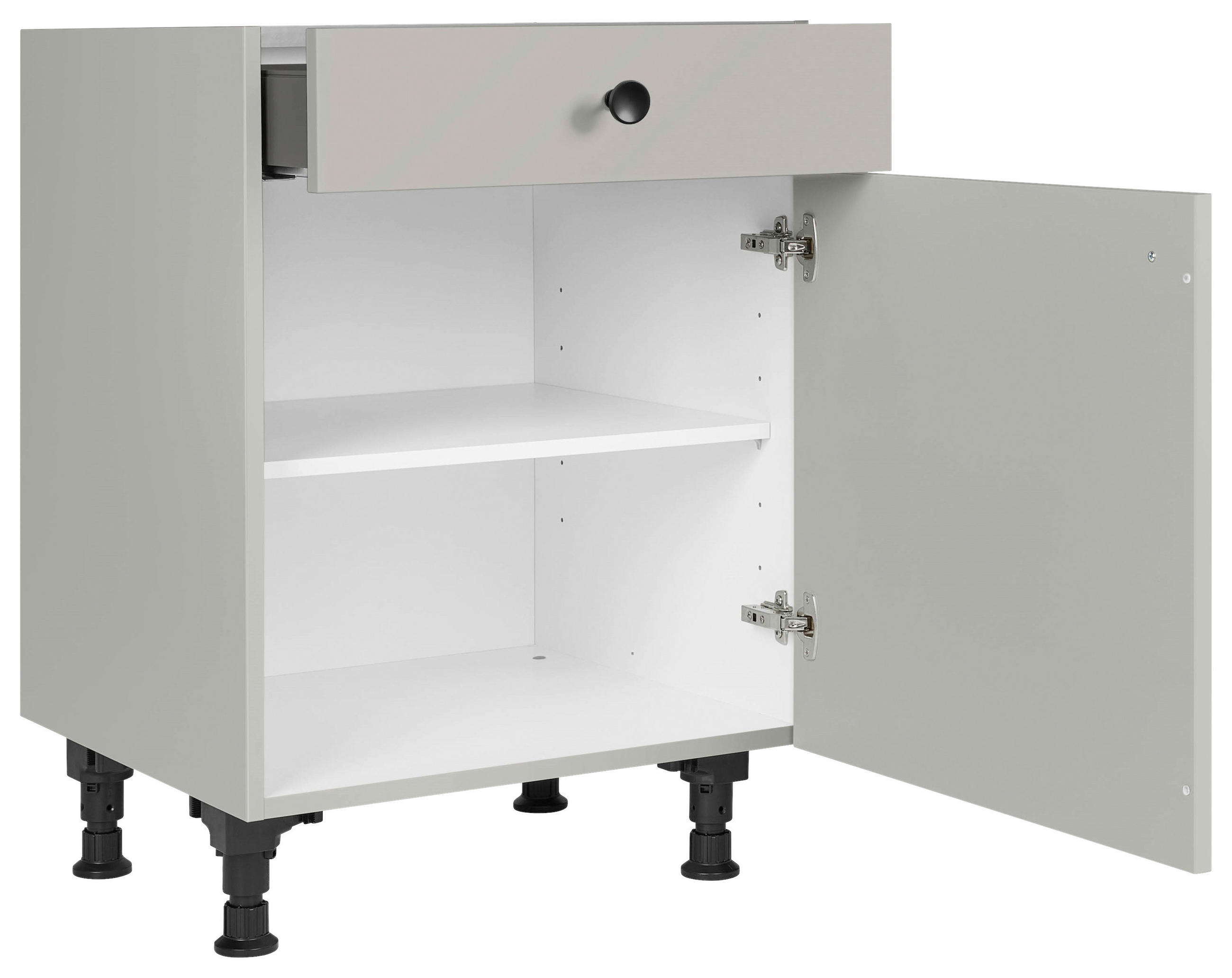 SCHUBKASTENUNTERSCHRANK 60/87/56 cm  in Grau  - Schwarz/Grau, MODERN, Holzwerkstoff/Metall (60/87/56cm) - Nobilia