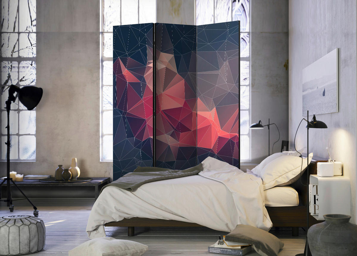 PARAVENT mit 3  Flügel - Multicolor, Basics, Holz/Textil (135/172/3cm) - artgeist