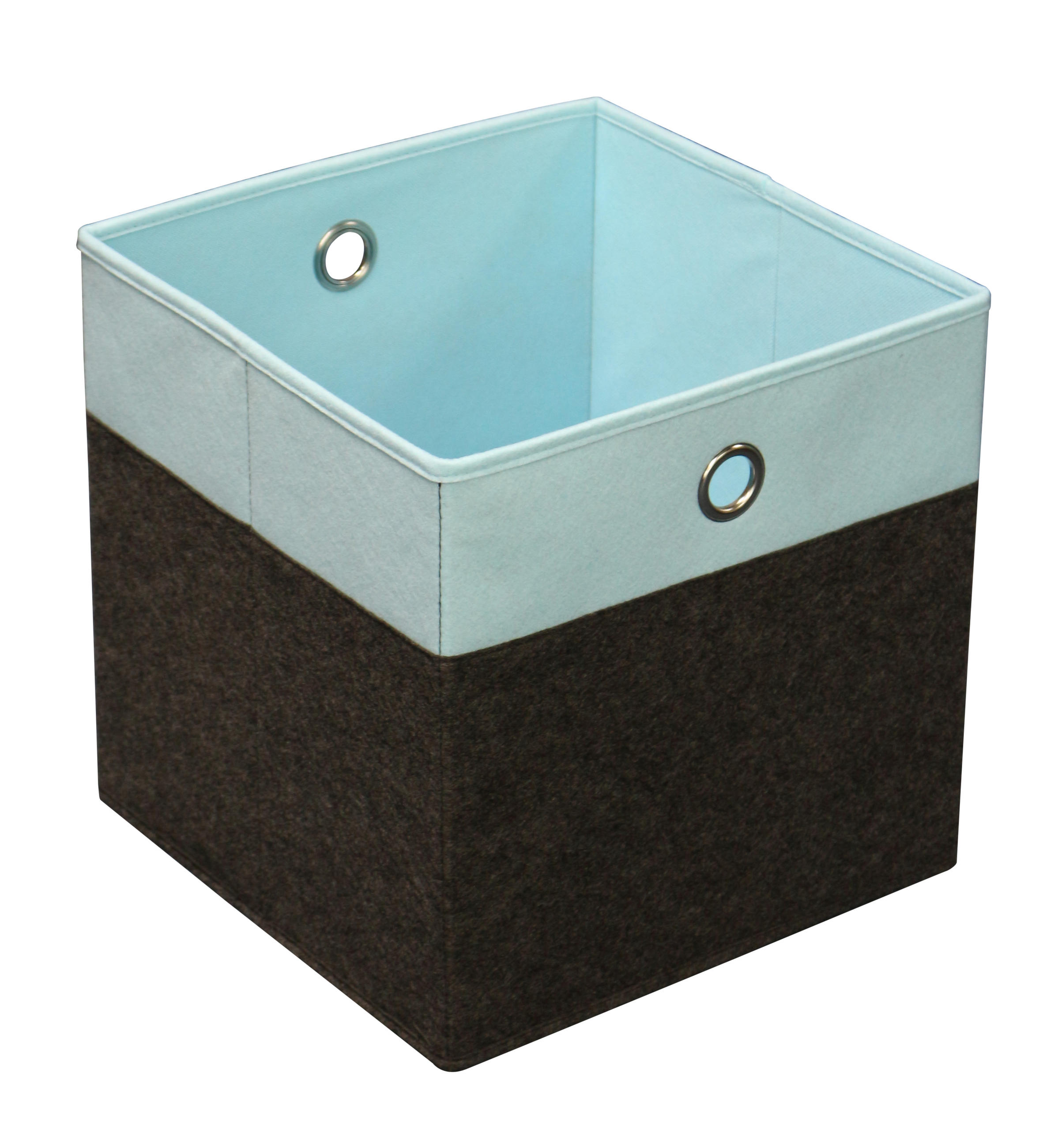 FALTBOX - Anthrazit/Hellblau, Design, Karton/Textil (32/32/32cm) - Carryhome