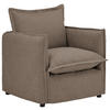 HUSSEN-SESSEL in Flachgewebe, Bouclé Braun  - Schwarz/Braun, Trend, Textil/Metall (120/82/98cm) - Livetastic