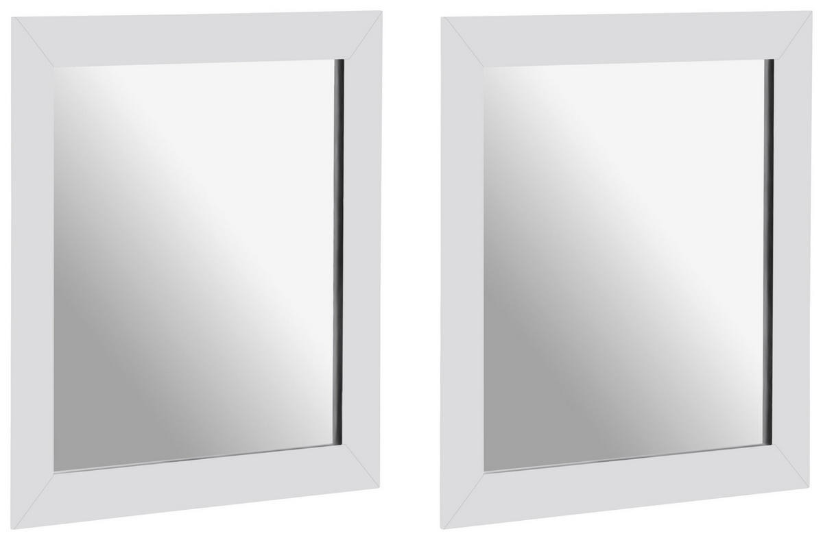 SPIEGELSET 25/25/0,43 cm  - Weiß, Design, Glas/Holzwerkstoff (25/25/0,43cm) - Carryhome