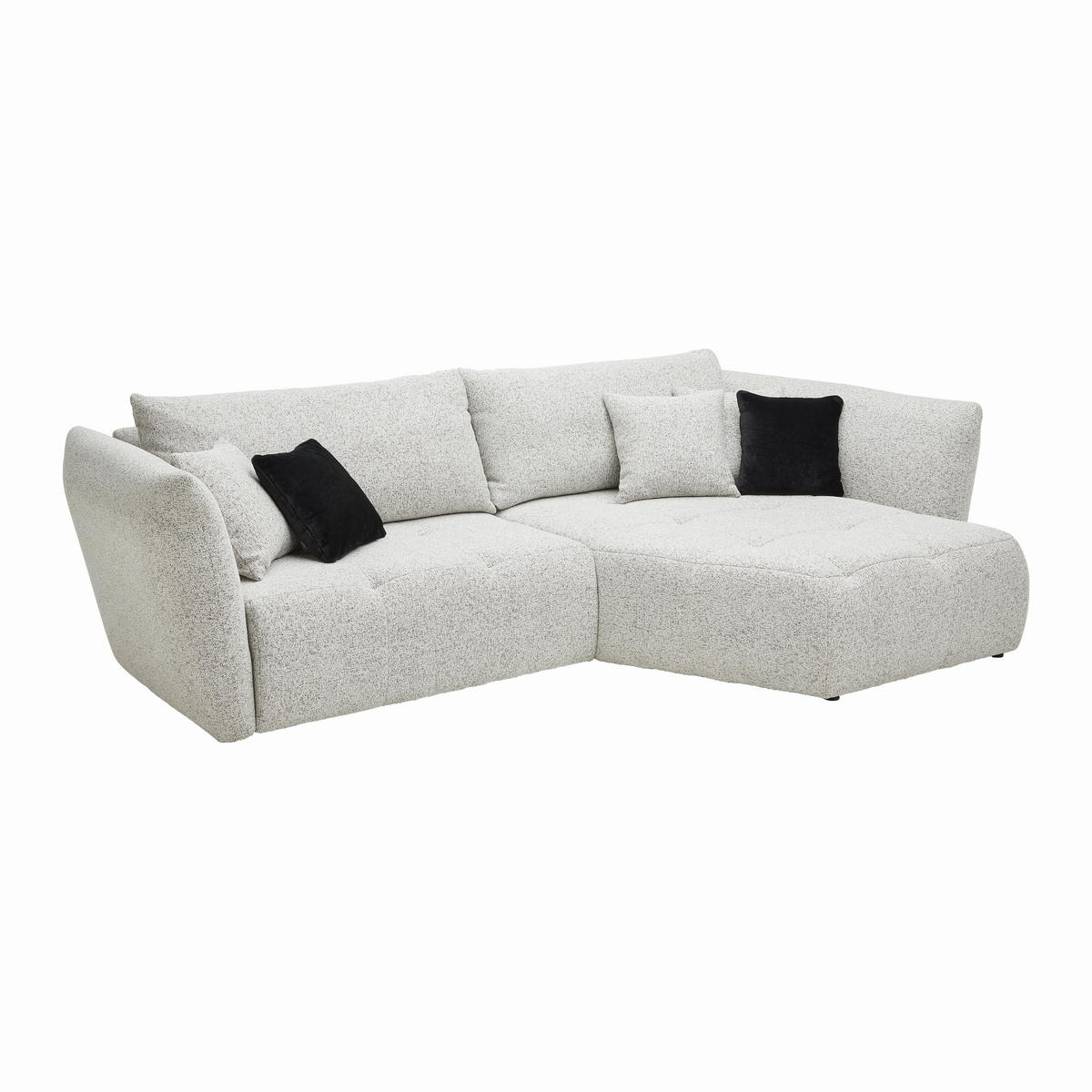 ECKSOFA Struktur Beige  - Beige/Schwarz, Modern, Textil (300/193cm) - Livetastic