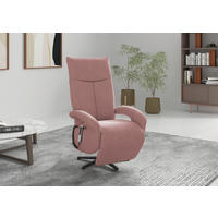 RELAXSESSEL Mikrofaser Kopfteilverstellung, Rücken echt    - Schwarz/Altrosa, MODERN, Textil/Metall (74/112/82cm) - Sit & More