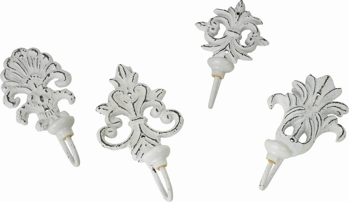 ŠATNÍ HÁČEK - bílá, Lifestyle, kov (8/6,5/17cm)